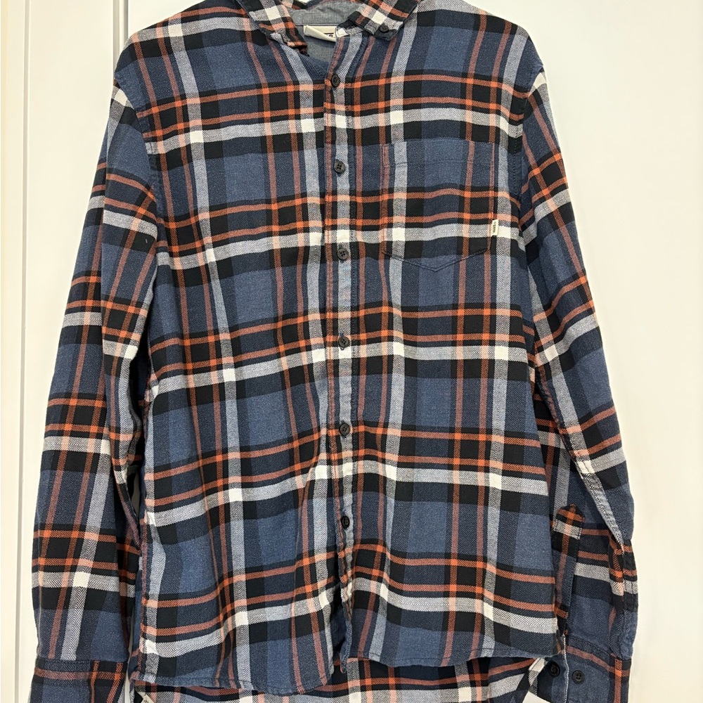 Vans Blue and Orange Casual Button Down Shirt